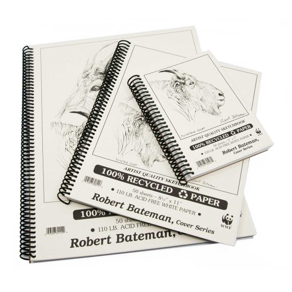 SoHo Open Bound Sketchbook 8.5x11, 3 Color Pack of Grey, Kraft & White