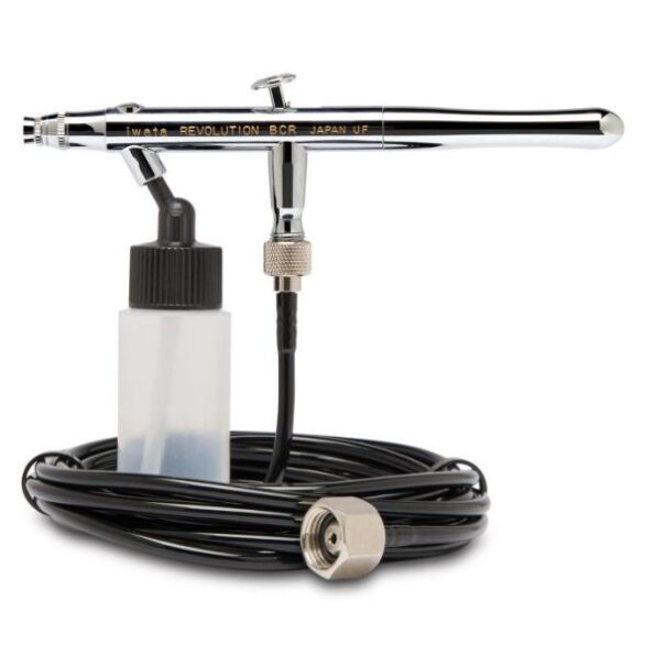 Iwata Revolution HP-BCR Siphon Feed Dual Action Airbrush with Iwata Airbrush Hose